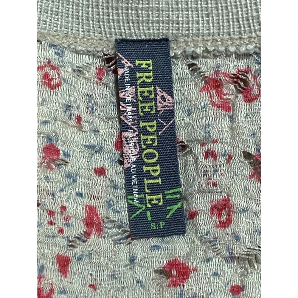 Free People Tunic Small Lace Knit snap‎ up long sleeve boho grunge Cottagecore